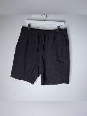 Abercrombie Fitch Dark Gray Nylon Blend Pull On Men’s Shorts Tie Waist XL